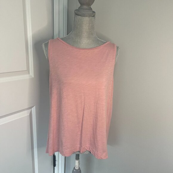 Loft Pink Scoop Neck Sleeveless Cotton Top Size M EUC - Picture 1 of 2